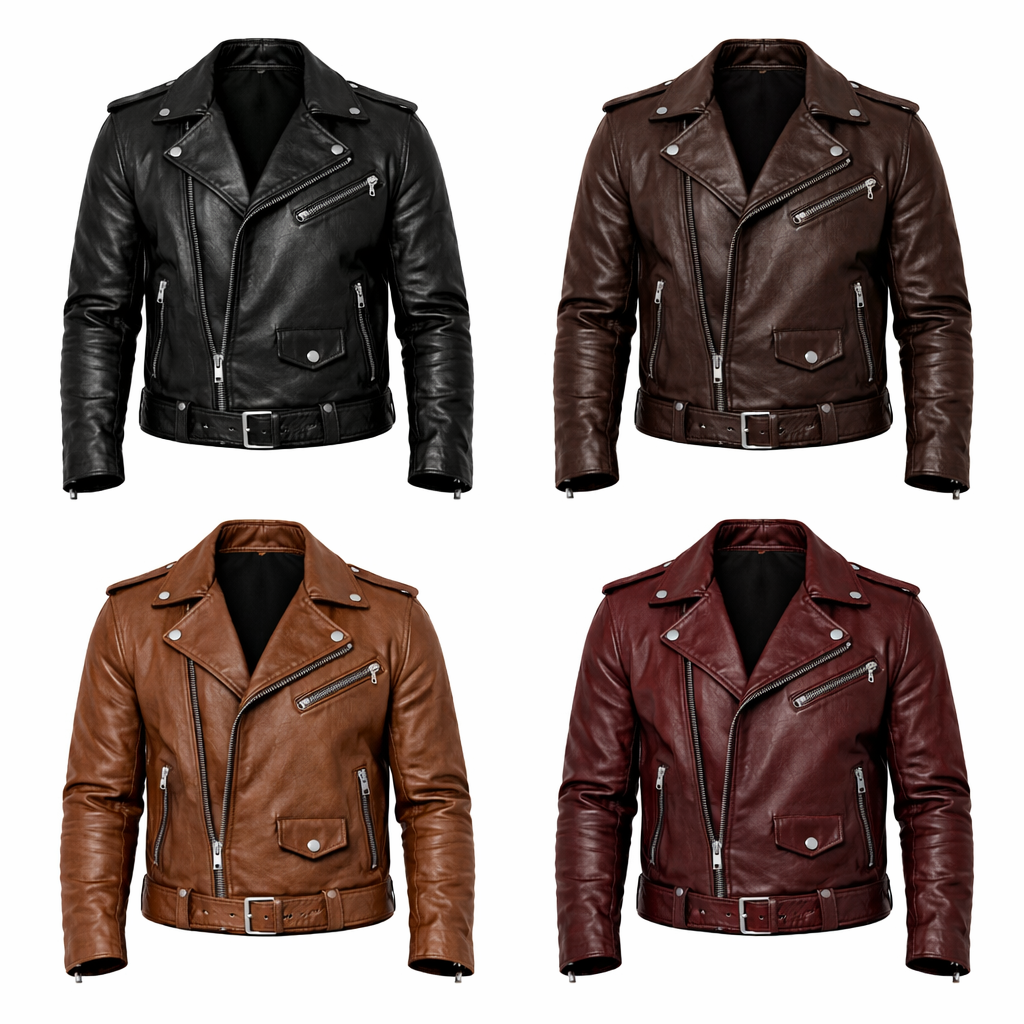 Men’s Premium Black Biker Leather Jacket – Classic Motorcycle Style Genuine Leather Jacket for Men