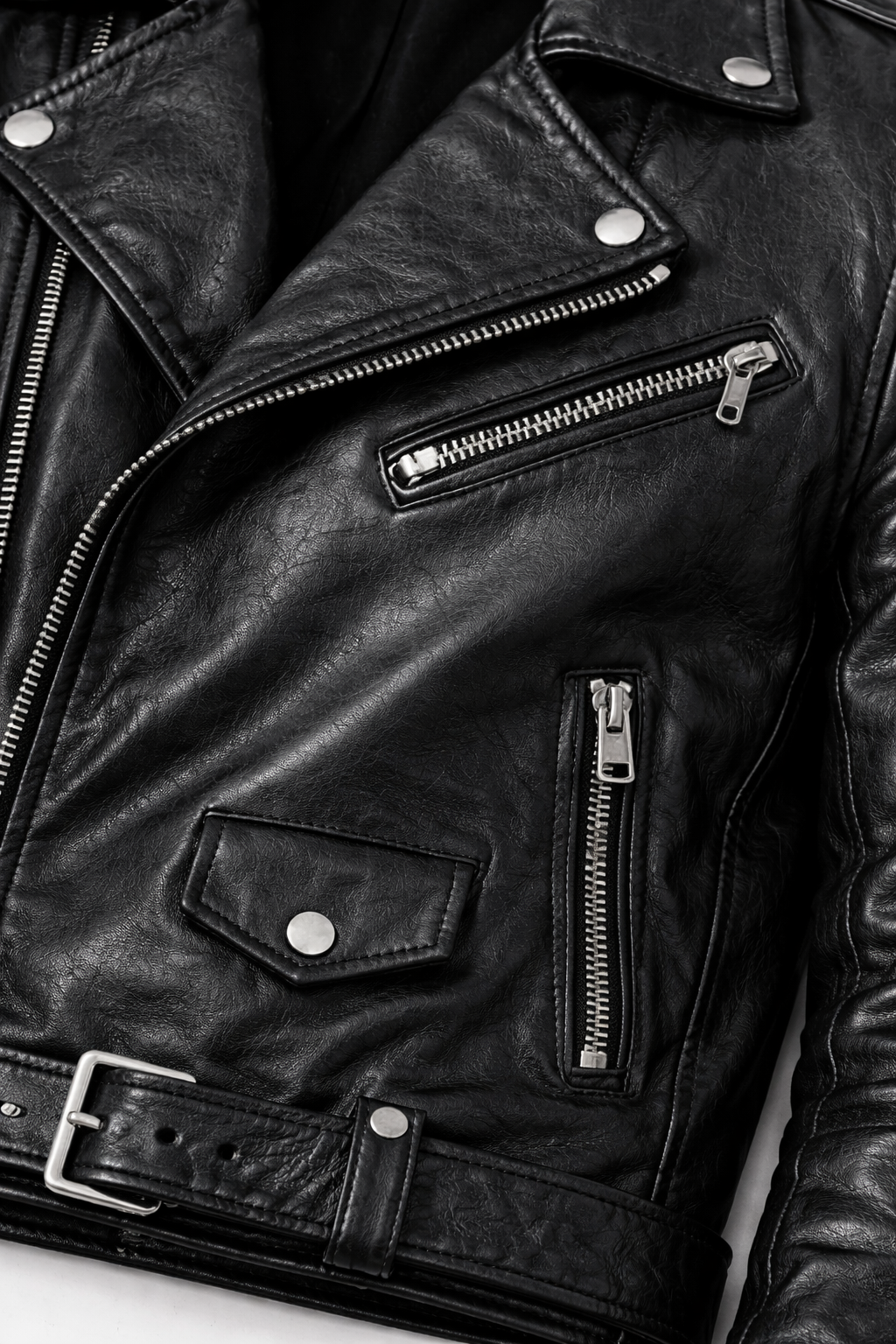 Men’s Premium Black Biker Leather Jacket – Classic Motorcycle Style Genuine Leather Jacket for Men