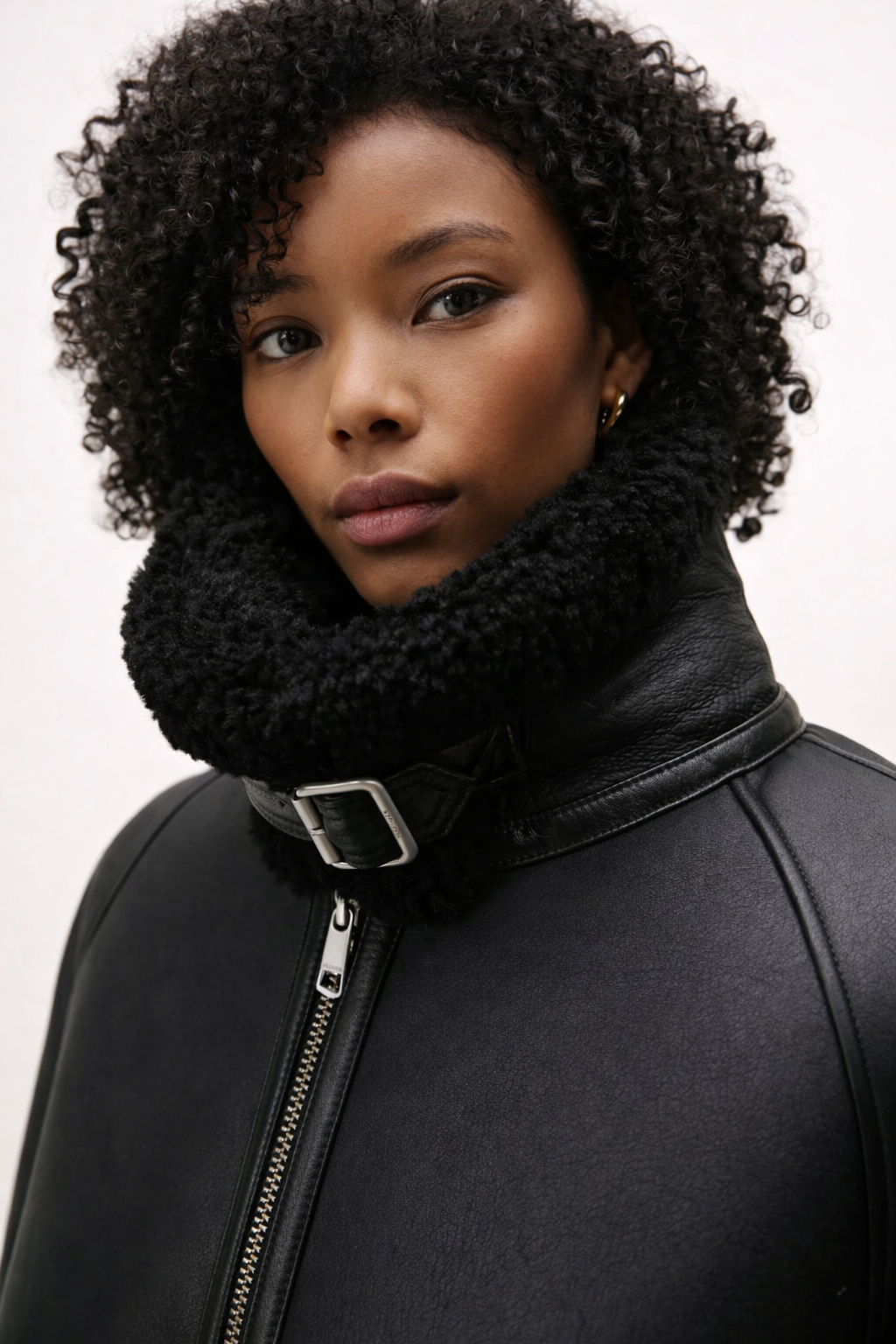 Shearling Leather Aviator Jacket